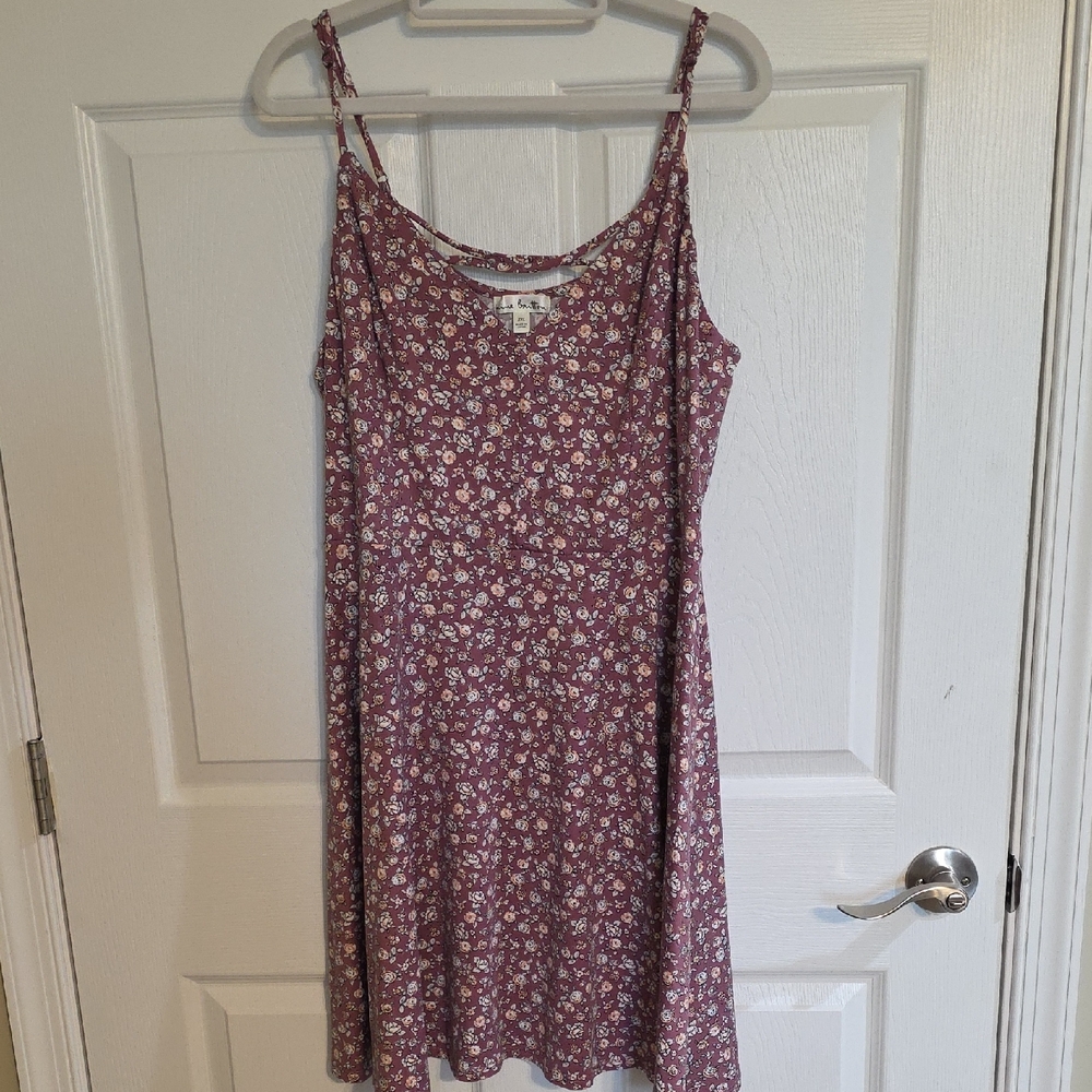 Nine Britton Floral Mini Dress - Purple and White